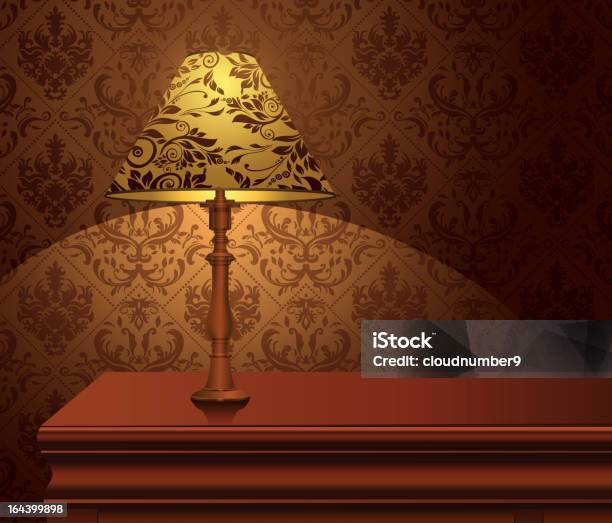 Tabe Lamp Stock Illustration - Download Image Now - Backgrounds, Brown, Domestic Room