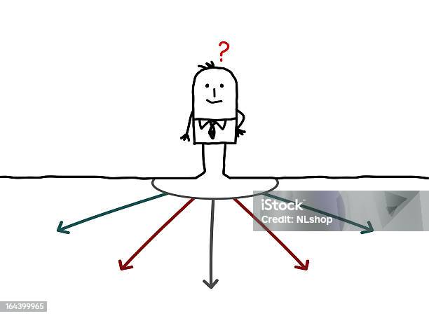 Vetores de Empresário Escolher Sua Direção e mais imagens de Escolha - Escolha, Incerteza, Achar