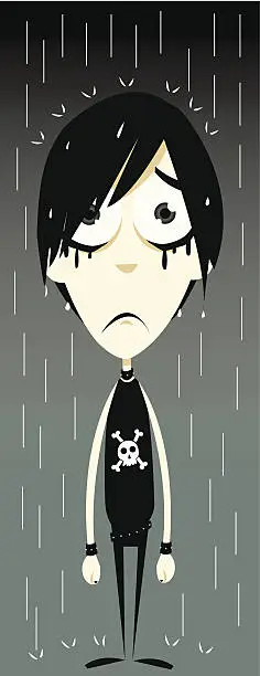 Vector illustration of Funny Emo Boy