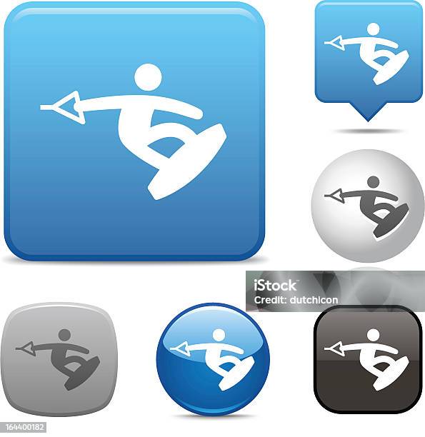 Vetores de Wakeboarder Ícone e mais imagens de Atividade - Atividade, Azul, Branco