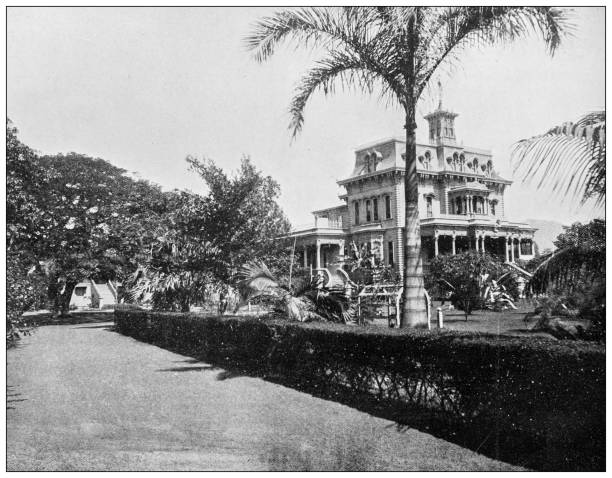 istock Hawaii, antique photo: Residence of C R Bishop 1644002180