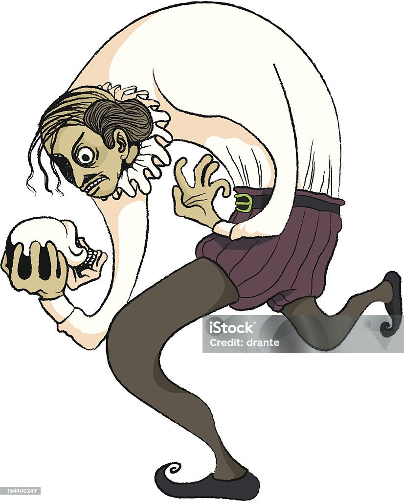 Hamlet le dilemme - clipart vectoriel de William Shakespeare libre de droits