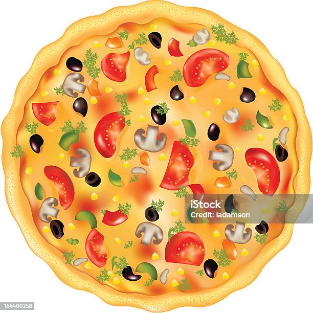 Włoskiej Pizza - Stockowe grafiki wektorowe i więcej obrazów Białe tło - Białe tło, Czerwony, Gourmet
