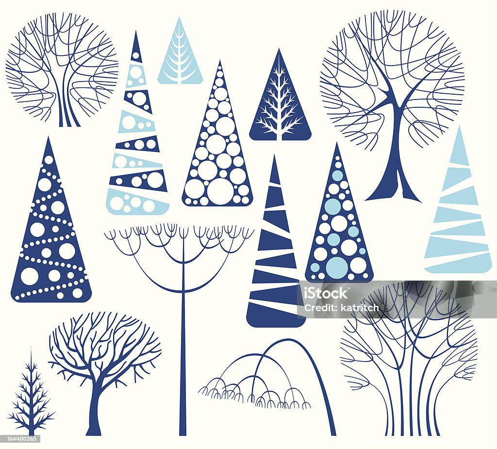 冬の木々のコレクション - カッコいいのロイヤリティフリーベクトルアート