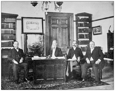 Hawaii, antique photo: Provisional Government; J A King, Sanford B Dole, W O Smith, P C Jones