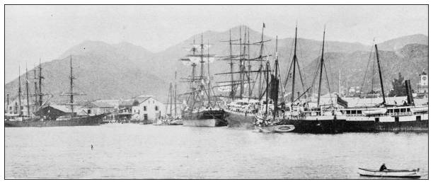 istock Hawaii, antique photo: Harbour of Honolulu 1644003762