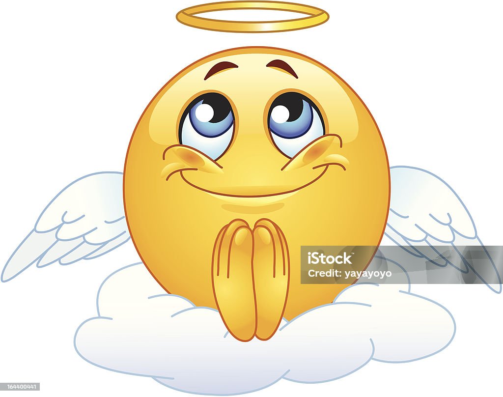 Angel emoticon Emoticon stock vector