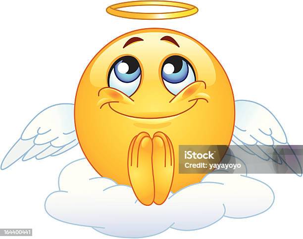 Angel Emoticon Stock Illustration - Download Image Now - Emoticon, Angel, Halo - Symbol