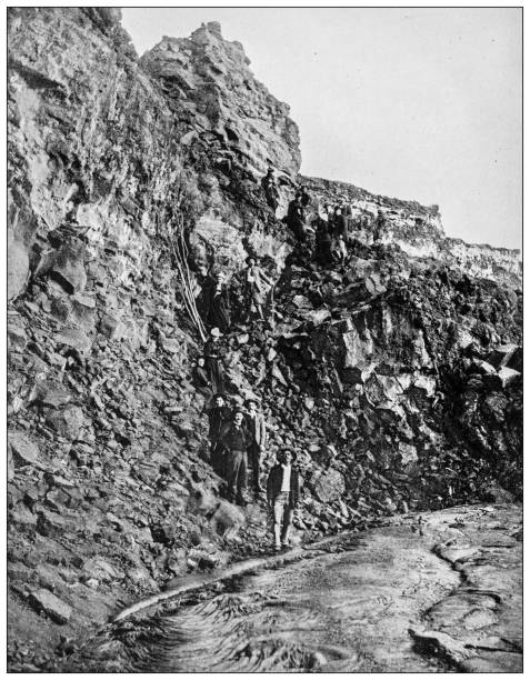 istock Hawaii, antique photo: Kilauea Crater 1644004868