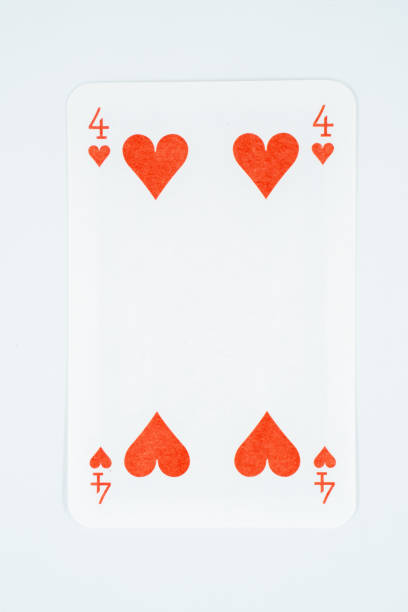 istock Four of hearts on white background. 1644004903
