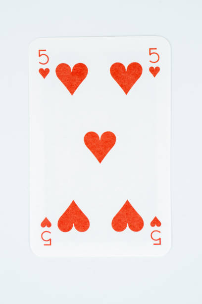 istock Five of hearts on white background. 1644005125