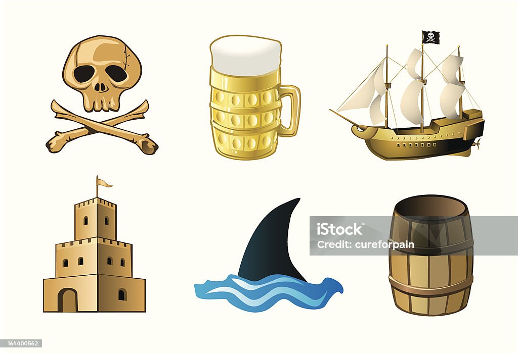 Icônes de pirate - clipart vectoriel de Antique libre de droits