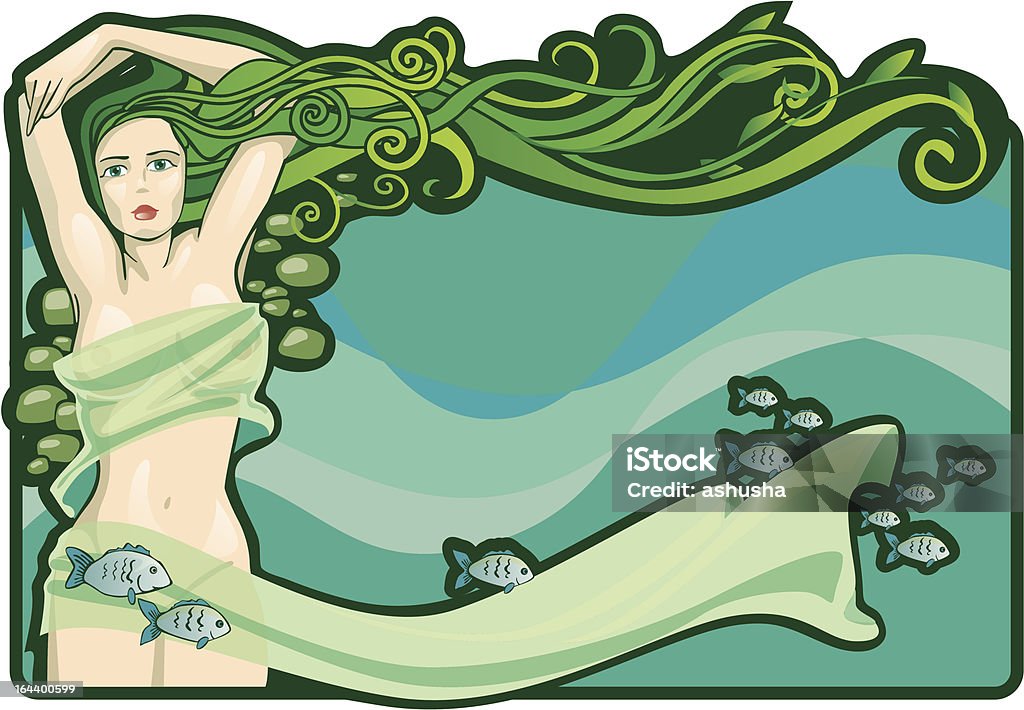 River nymph River nymph background River stock vector