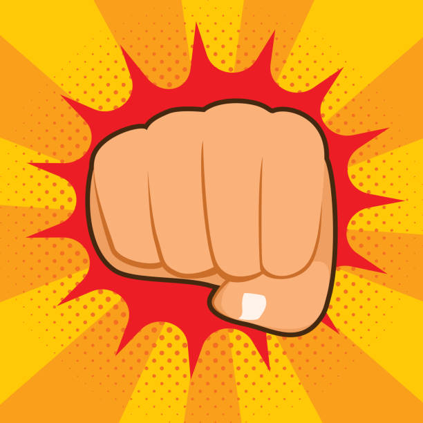 Illustration Of Comic Cartoon Punch Fist vector art illustration