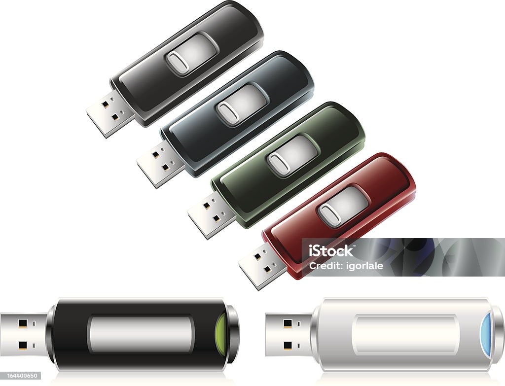 USB Flash Drives - Royalty-free Branco arte vetorial