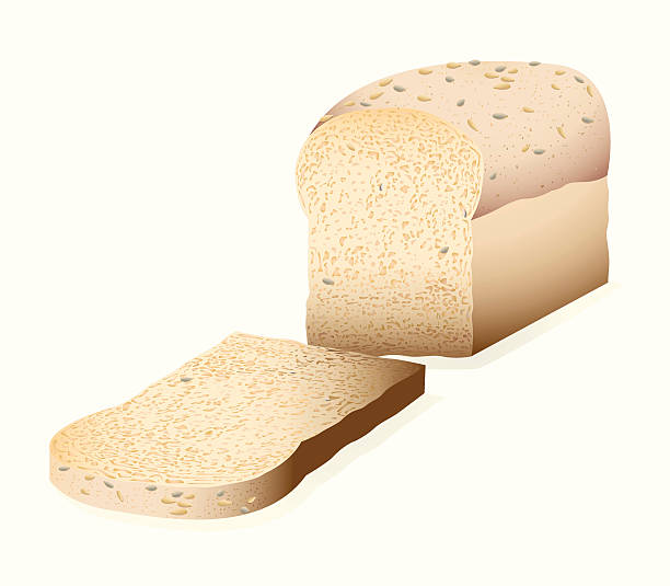 다학제 낟알 wholemeal 식빵 - brown bread illustrations stock illustrations