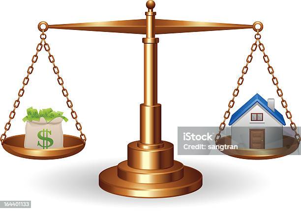 Abstract Depiction Of Real Estate Investments Stock Illustration - Download Image Now - Currency, Weight Scale, Accuracy