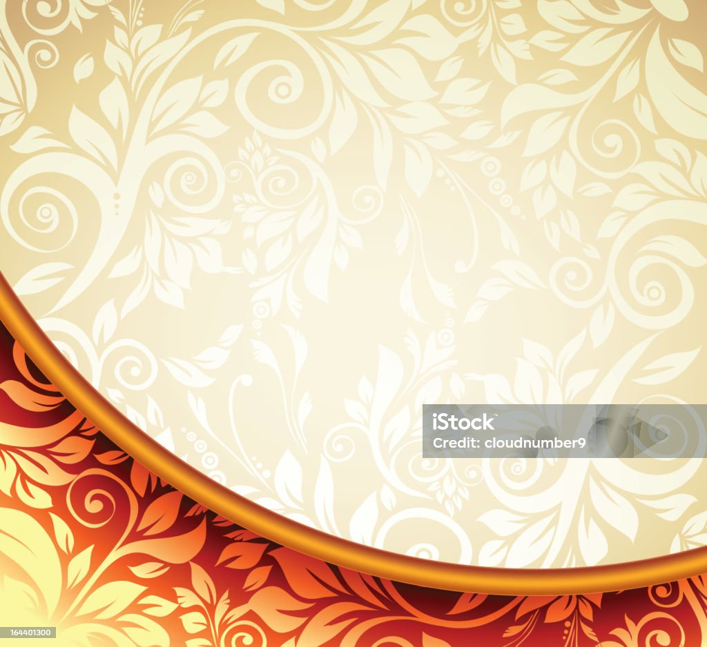 ゴールドの花柄のパターンの背景。 - イラストレーションのロイヤリティフリーベクトルアート