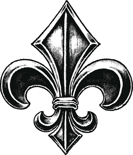 готический fleur de lis - coat of arms france nobility french culture stock illustrations