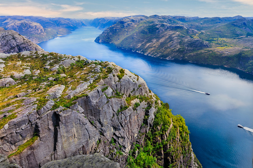 Stunning landscape of norwegian mountains and fjords.