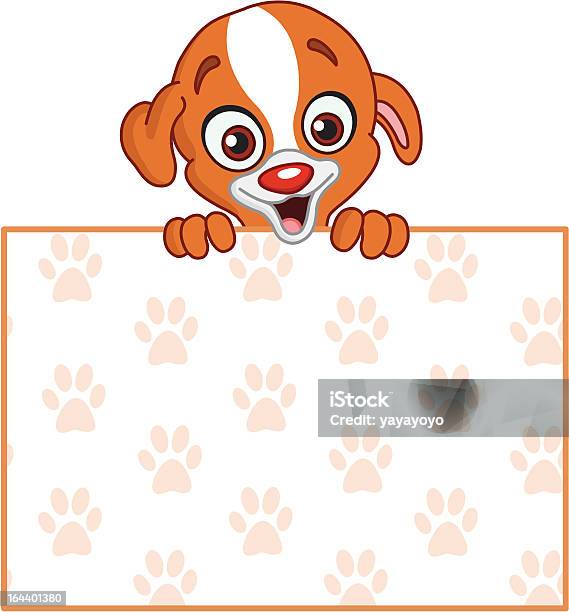 Cachorrinho Com Sinal - Arte vetorial de stock e mais imagens de Cão - Cão, Notificação, Animal