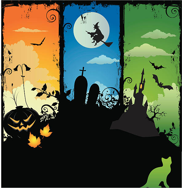 halloween illustration Creepy cartoon halloween illustration lota lota stock illustrations