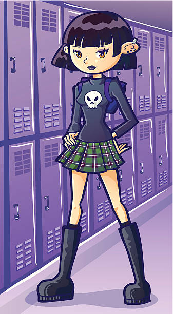 illustrazioni stock, clip art, cartoni animati e icone di tendenza di il goto - locker high school student student backpack