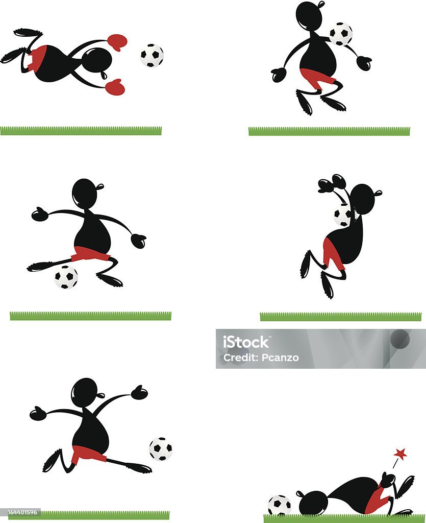 Funny Soccer Player a vector cartoon representing a funny soccer player in different poses Activity stock vector