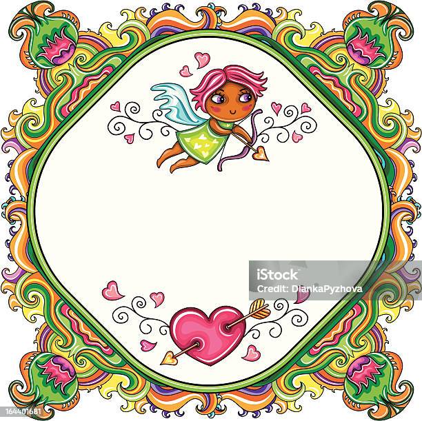 Valentine S Day Dessin Animé Farme Fleuri Vecteurs libres de droits et plus d'images vectorielles de Amour - Amour, Ange, Carte de la Saint-Valentin