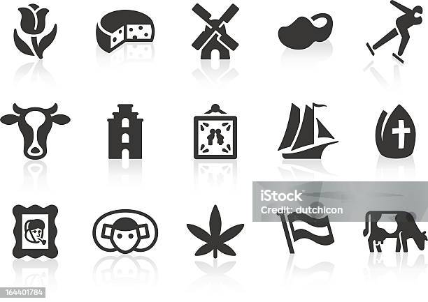 Holländische Kultur Symbole Stock Vektor Art und mehr Bilder von Icon - Icon, Niederlande, Holzschuhe