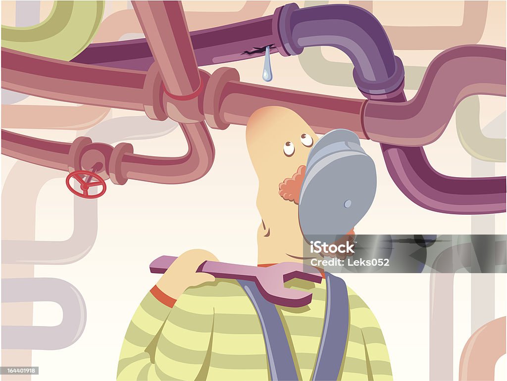 Contemplative Plumber Plumber Stock Illustration - Download Image Now - Contemplation ...