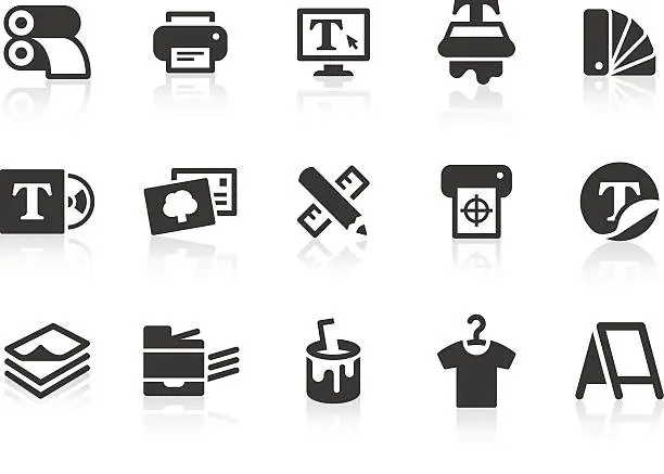 Vector illustration of Print icons