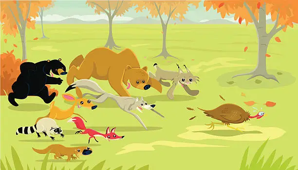Vector illustration of Animal Thanksgiving