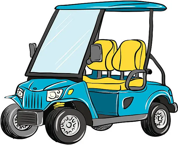 Vector illustration of electric golf cart