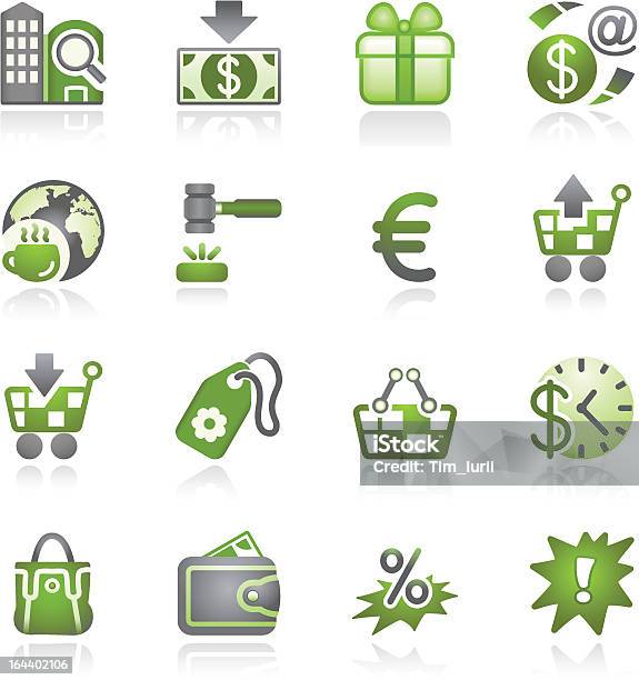 Icone Di Commercio Elettronico Grigio E Verde Serie - Immagini vettoriali stock e altre immagini di Affari