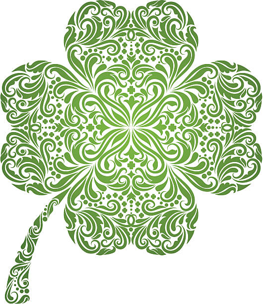 Clover. Pattern in a shape of a clover. celtic shamrock tattoos stock illustrations