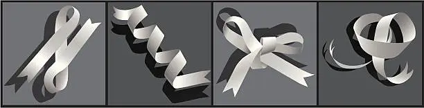 Vector illustration of paper ribbon on a dark background