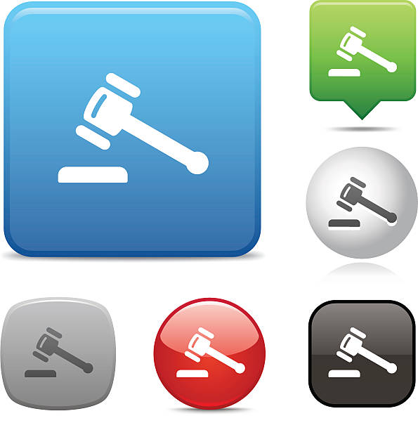 istock Set of gavel icons on white background 164402286