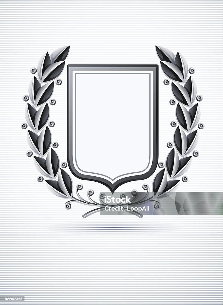 Emblème héraldique avec couronne de laurier - clipart vectoriel de Armoiries libre de droits