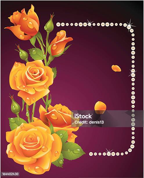 Vecteur Rose Et Perles De Orange Vecteurs libres de droits et plus d'images vectorielles de Amour - Amour, Artificiel, Bijou