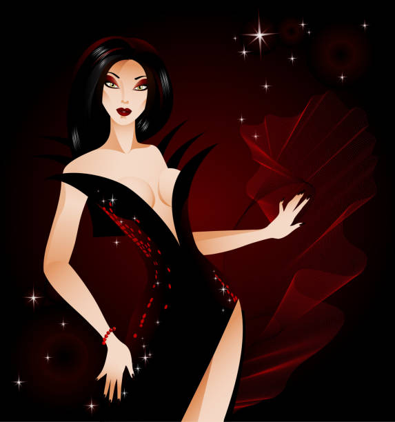 halloween vampire lady young actress is dressed like a  vampire animal retina illustrations stock illustrations