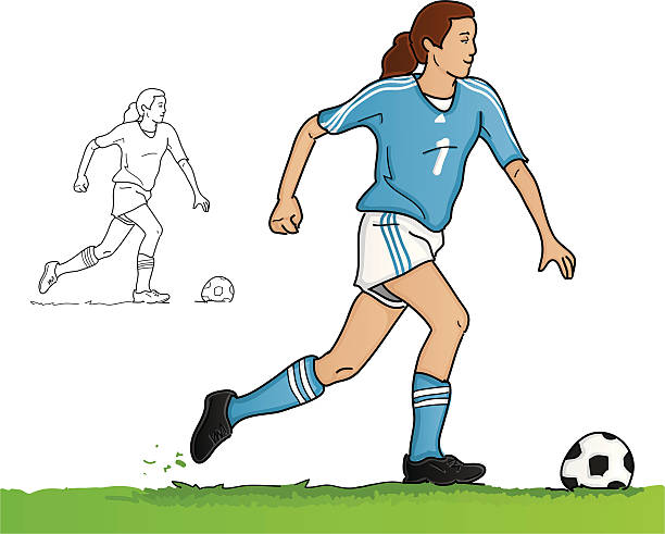 女性サッカー選手（EPS ） ベクターアートイラスト