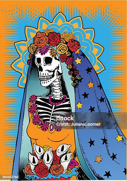 Catrina От День Мёртвых Празднование — стоковая векторная графика и другие изображения на тему День Мёртвых - День Мёртвых, Векторная графика, Религиозное приношение