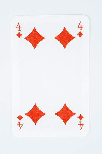 Four of diamonds on white background.