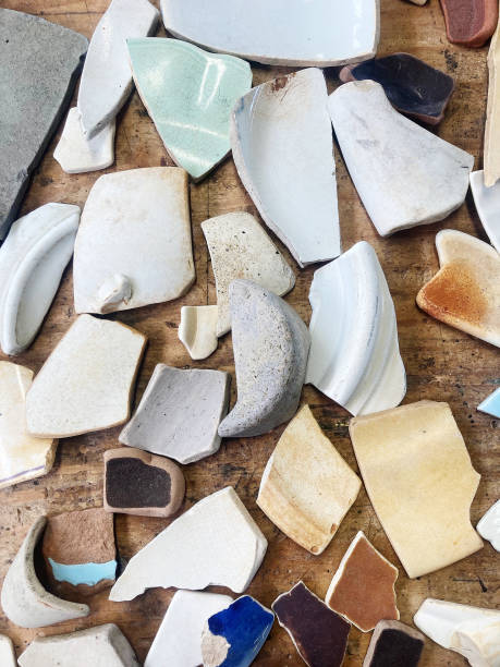istock Collection of broken ceramics pieces 1644028360