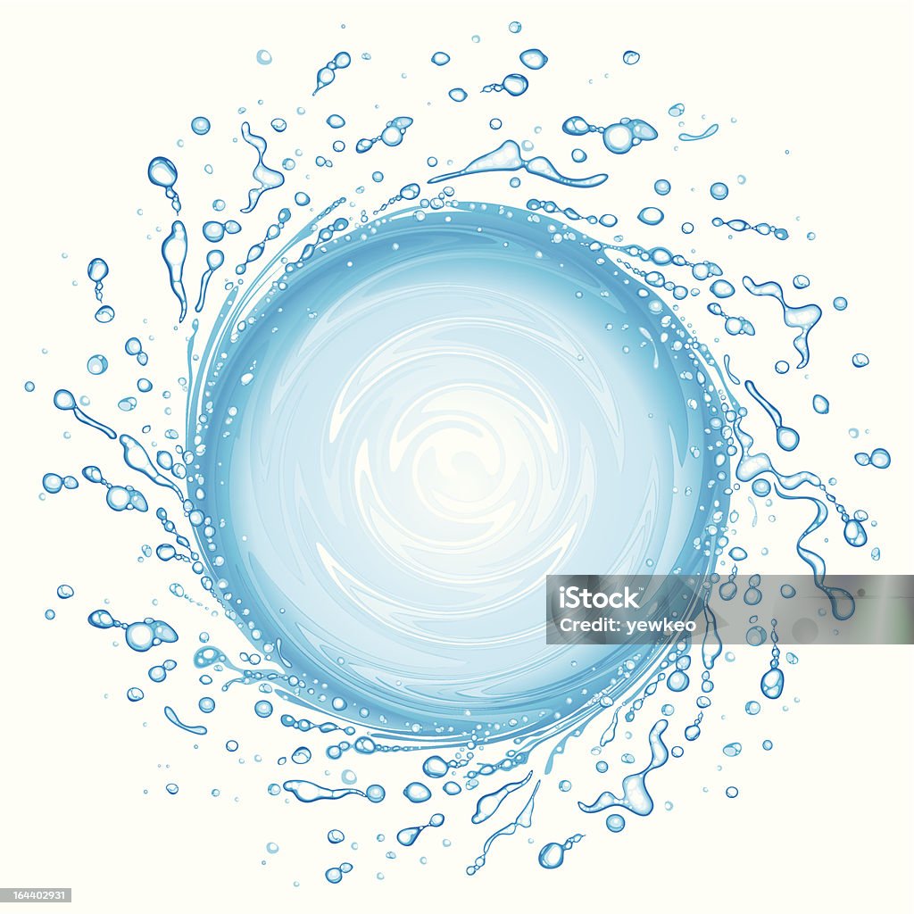 Water Splash Water splash in round shape swirl frame. Water stock vector