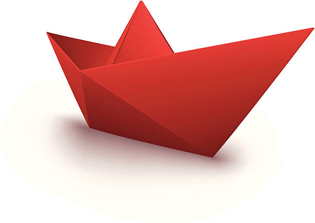 Bекторная иллюстрация Вектор красный оригами лодки
