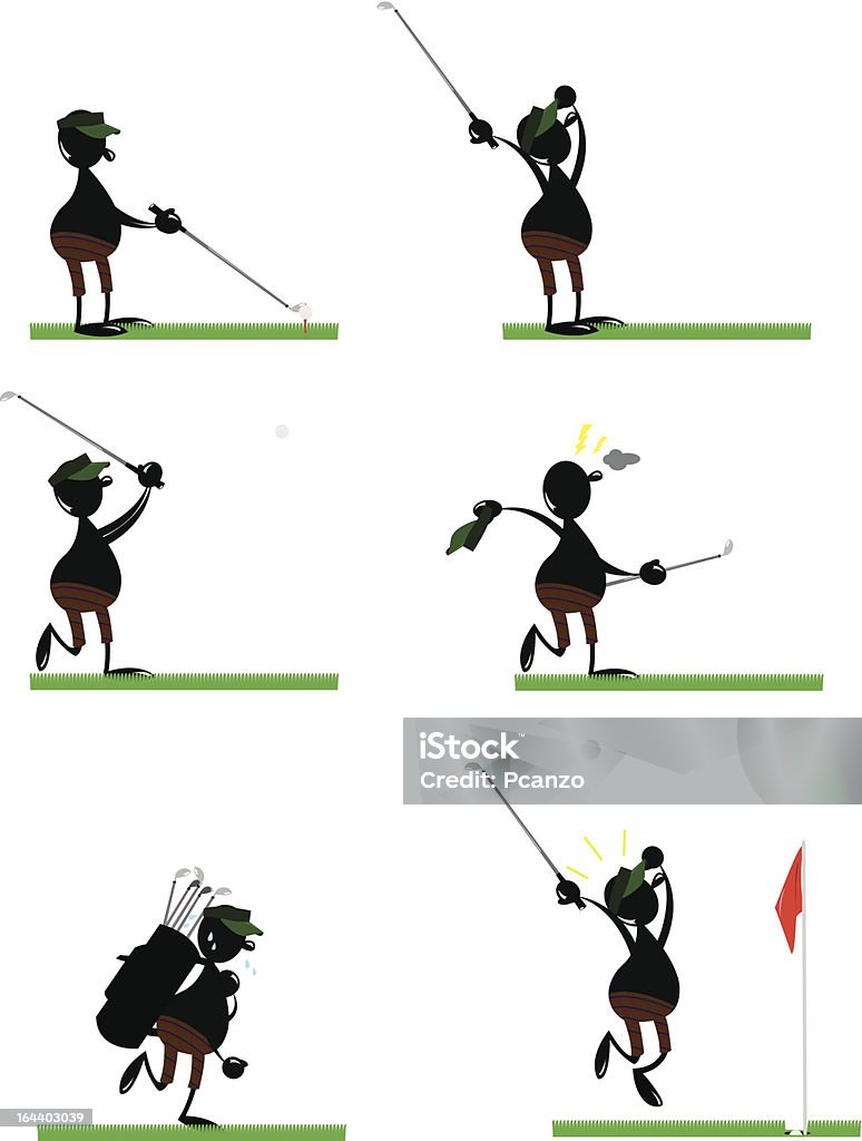 Divertente Giocatore di Golf - arte vettoriale royalty-free di Swing