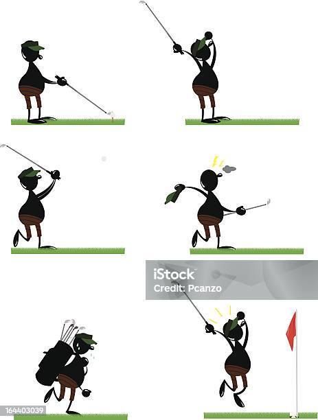 Divertente Giocatore Di Golf - Immagini vettoriali stock e altre immagini di Swing - Swing, Abbigliamento sportivo, Adulto