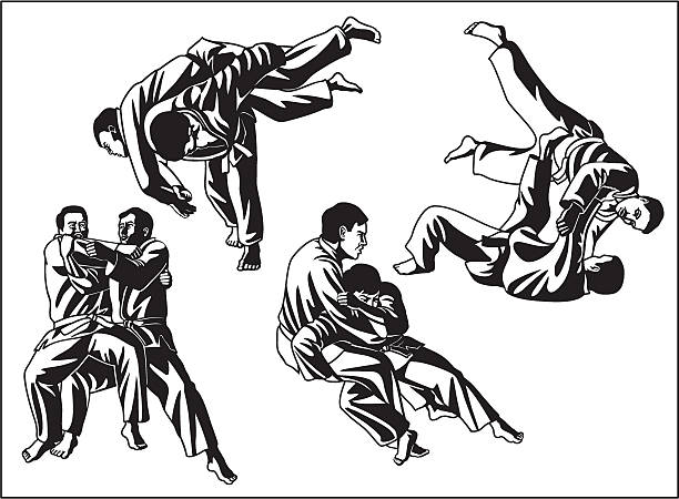 Judo_Collection Vetctor collection of judo for cutting judo stock illustrations